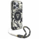 Guess IML Palm Trees Triangle with Pearl Strap MagSafe (GUHMP16LHPCTPLSK) iPhone 16 Pro Black