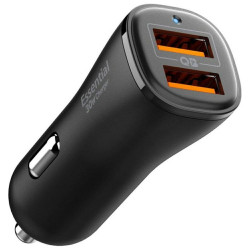 Spigen Car Charger Essential (EV302) 2x USB-A, 30W, Quantum Boost Black