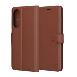 Techsuit Leather Folio Samsung Galaxy S25 Edge Brown
