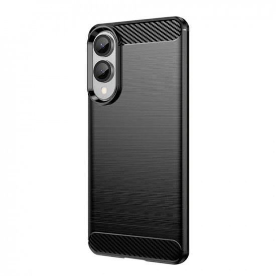Techsuit Carbon Silicone Samsung Galaxy S25 Edge Black