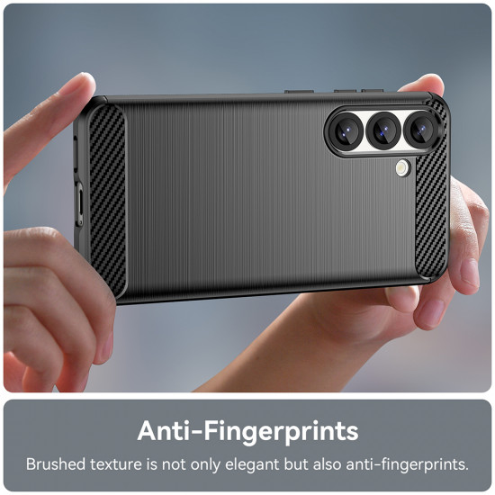Techsuit Carbon Silicone Samsung Galaxy S25 Edge Black