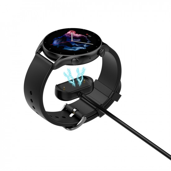 Techsuit SmartWatch Wireless Charging Cable (THA6) for Amazfit GTR 2e SIM/T Rex Pro/GTR 2e/GTS 2e/2 mini/Pop Pro Black