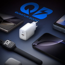 Spigen Wall Charger Essential (EE201EU) Type C, GaN, Fast Charging, PD20W, Quantum Boost White