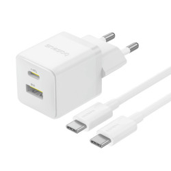 Baseus Wall Charger Palm (P1011160A213 01) with Type C Cable, Fast Charge, 2in1, USB, USB C, 30W, 20V/3A Moon White Baseus Wall Charger Palm (P1011160A213 01) with Type C Cable, Fast Charge, 2in1, USB, USB C, 30W, 20V/3A Moon White