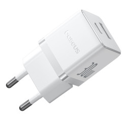 Baseus Wall Charger Palm (P1011160A213 00) Fast Charging, 2in1, USB, Type C, 30W Moon White