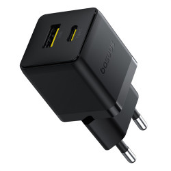 Baseus Wall Charger Palm (P1011160A113 00) Fast Charging, 2in1, USB, Type C, 30W Cluster Black