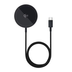 Baseus Magnetic Wireless Charger Simple Mini4 Air (P10278200111 00) with Stand, Fast Charging, USB C, 15W Cluster Black Baseus Magnetic Wireless Charger Simple Mini4 Air (P10278200111 00) with Stand, Fast Charging, USB C, 15W Cluster Black