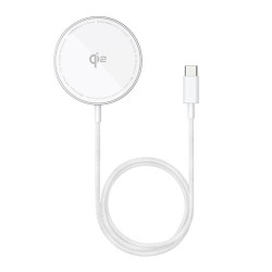 Baseus Magnetic Wireless Charger Simple Mini4 Air (P10278200S11 00) with Stand, Fast Charging, USB C, 15W Frost Silver Baseus Magnetic Wireless Charger Simple Mini4 Air (P10278200S11 00) with Stand, Fast Charging, USB C, 15W Frost Silver