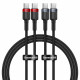 Baseus (2 pack) Data Cable Cafule (P10318306003 00) Type C to Type C, Fast Charging, 100W, 5A, 1m Black/Red, Black/Grey Baseus (2 pack) Data Cable Cafule (P10318306003 00) Type C to Type C, Fast Charging, 100W, 5A, 1m Black/Red, Black/Grey