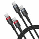 Baseus (2 pack) Data Cable Cafule (P10318306003 00) Type C to Type C, Fast Charging, 100W, 5A, 1m Black/Red, Black/Grey Baseus (2 pack) Data Cable Cafule (P10318306003 00) Type C to Type C, Fast Charging, 100W, 5A, 1m Black/Red, Black/Grey