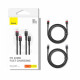 Baseus (2 pack) Data Cable Cafule (P10318306003 00) Type C to Type C, Fast Charging, 100W, 5A, 1m Black/Red, Black/Grey Baseus (2 pack) Data Cable Cafule (P10318306003 00) Type C to Type C, Fast Charging, 100W, 5A, 1m Black/Red, Black/Grey