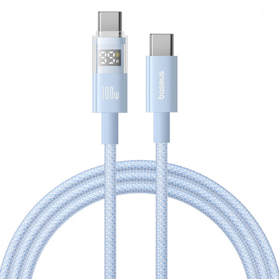 Baseus Data Cable Display 2 (P10382702311 00) Fast Charging, Type C to Type C, Digital Display, 100W, 1m Galaxy Blue Baseus Data Cable Display 2 (P10382702311 00) Fast Charging, Type C to Type C, Digital Display, 100W, 1m Galaxy Blue