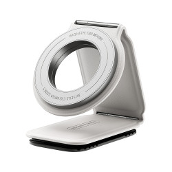 Baseus Car Holder PrimeTrip Series C02 (C40169002213 00) PU Leather, 360Β°, 25N, Versatile Mounting Option Moon White