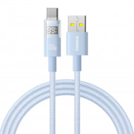 Baseus Data Cable Display 2 (P10382701311 00) Fast Charging, USB to Type C, Digital Display, 100W, 1m Galaxy Blue