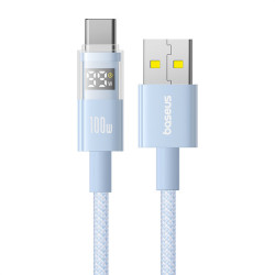 Baseus Data Cable Display 2 (P10382701311 00) Fast Charging, USB to Type C, Digital Display, 100W, 1m Galaxy Blue