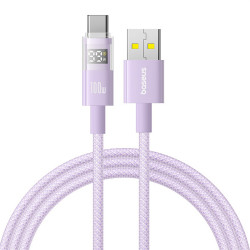 Baseus Data Cable Display 2 (P10382701511 01) Fast Charging, USB to Type C, Digital Display, 100W, 2m Nebula Purple