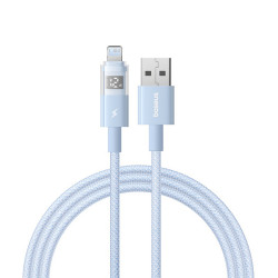 Baseus Data Cable Display 2 (P10382700311 00) USB to Lightning, Fast Charging, Digital Display, 2.4A, 1m Galaxy Blue