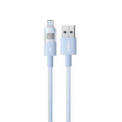 Baseus Data Cable Display 2 (P10382700311 00) USB to Lightning, Fast Charging, Digital Display, 2.4A, 1m Galaxy Blue
