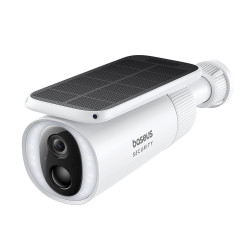 Baseus Outdoor Camera Security S1 (S0SW002130) with Solar Panel, 2K, 8GB, Two way Audio, Night Vision, 10.400mAh White