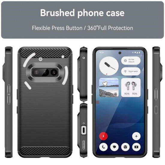 Techsuit Carbon Silicone Nothing Phone (3a) Black Techsuit Carbon Silicone Nothing Phone (3a) Black