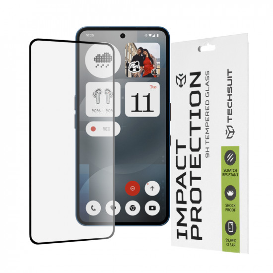 Techsuit 111D Full Cover / Full Glue Glass Nothing Phone (3a) Black