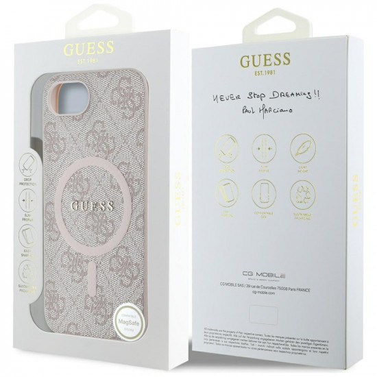 Guess 4G Ring Classic Logo MagSafe (GUHMPSE4G4GFRP) iPhone 16e Pink