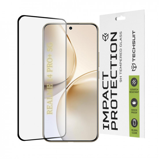 Techsuit 111D Full Cover / Full Glue Glass / 3D Curved Screen Realme 14 Pro+ Black