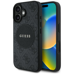 Guess Case 4G Circle Classic Logo MagSafe for iPhone 16 black