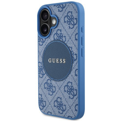 Guess Case 4G Circle Classic Logo MagSafe for iPhone 16 blue
