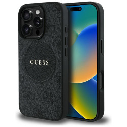 Guess Case 4G Circle Classic Logo MagSafe for iPhone 16 Pro black
