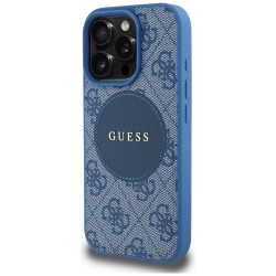 Guess Case 4G Circle Classic Logo MagSafe for iPhone 16 Pro Max blue