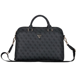 Guess Bag 4G Zipper Pocket Triangle Logo 15" black