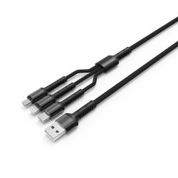 ColorWay Data Cable 4in1 (CW CBU3003 GR) USB to Lightning + Micro USB + Type C, 20W, 4A, Nylon, 1.2m Grey ColorWay Data Cable 4in1 (CW CBU3003 GR) USB to Lightning + Micro USB + Type C, 20W, 4A, Nylon, 1.2m Grey