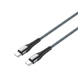 ColorWay Data Cable (CW CBPDCC040 GR) Type C to Type C, PD Fast Charging 65W, 3A, Nylon, 1m Gray ColorWay Data Cable (CW CBPDCC040 GR) Type C to Type C, PD Fast Charging 65W, 3A, Nylon, 1m Gray