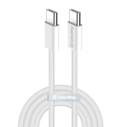 ColorWay Data Cable (CW CBPDCC061 GR) for MacBook Pro, Type C to Type C, PD Fast Charging 60W, 3A, Nylon, 1m Gray ColorWay Data Cable (CW CBPDCC061 GR) for MacBook Pro, Type C to Type C, PD Fast Charging 60W, 3A, Nylon, 1m Gray