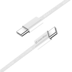 ColorWay Data Cable (CW CBPDCC061 GR) for MacBook Pro, Type C to Type C, PD Fast Charging 60W, 3A, Nylon, 1m Gray ColorWay Data Cable (CW CBPDCC061 GR) for MacBook Pro, Type C to Type C, PD Fast Charging 60W, 3A, Nylon, 1m Gray