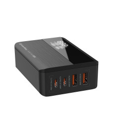 ColorWay Charger Cable Adapter (CW CHS041PD BK) 2xUSB QC, 2xType C PD3.0 PPS, Huawei FCP, VOOC, 100W, LED Display Black ColorWay Charger Cable Adapter (CW CHS041PD BK) 2xUSB QC, 2xType C PD3.0 PPS, Huawei FCP, VOOC, 100W, LED Display Black