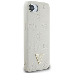 Guess Peony Grained Hot Stamp Triangle Logo MagSafe (GUHMPSE4PGBTME) iPhone 16e Beige