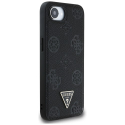 Guess Peony Grained Hot Stamp Triangle Logo MagSafe (GUHMPSE4PGBTMK) iPhone 16e Black