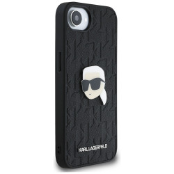 Karl Lagerfeld Hardcase Leather Monogram (KLHCPSE4PGKLKIPK) iPhone 16e Karl Head Pin