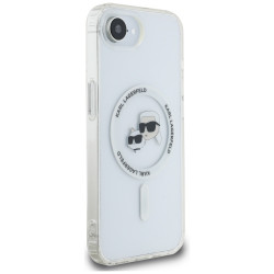 Karl Lagerfeld IML MagSafe (KLHMPSE4HLSKCH) iPhone 16e White Metal Karl&Choupette Head