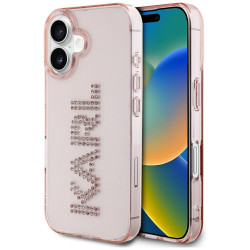 Karl Lagerfeld IML Rhinestones (KLHCP16SHKLSTDCP) iPhone 16 Pink Logo