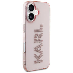 Karl Lagerfeld IML Rhinestones (KLHCP16SHKLSTDCP) iPhone 16 Pink Logo