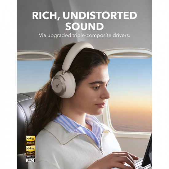 Anker Wireless Headphones SoundCore Space One Pro (A3062G21) Bluetooth 5.3, Active Noise Cancelling, Hi Res White Anker Wireless Headphones SoundCore Space One Pro (A3062G21) Bluetooth 5.3, Active Noise Cancelling, Hi Res White