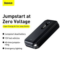 Baseus Jump Starter Super Energy Air (C00245501113 00) with Power Bank, 10000mAh, 1000A, USB, Type C Cluster Black