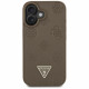 Case Guess Grained Hot Stamp Peony Triangle Logo MagSafe for iPhone 16 brown Case Guess Grained Hot Stamp Peony Triangle Logo MagSafe for iPhone 16 brown