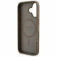 Case Guess Grained Hot Stamp Peony Triangle Logo MagSafe for iPhone 16 brown Case Guess Grained Hot Stamp Peony Triangle Logo MagSafe for iPhone 16 brown