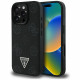 Case Guess Grained Hot Stamp Peony Triangle Logo MagSafe for iPhone 16 Pro black Case Guess Grained Hot Stamp Peony Triangle Logo MagSafe for iPhone 16 Pro black