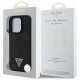 Case Guess Grained Hot Stamp Peony Triangle Logo MagSafe for iPhone 16 Pro black Case Guess Grained Hot Stamp Peony Triangle Logo MagSafe for iPhone 16 Pro black