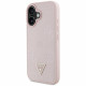 Case Guess Grained Hot Stamp Peony Triangle Logo MagSafe for iPhone 16 pink Case Guess Grained Hot Stamp Peony Triangle Logo MagSafe for iPhone 16 pink